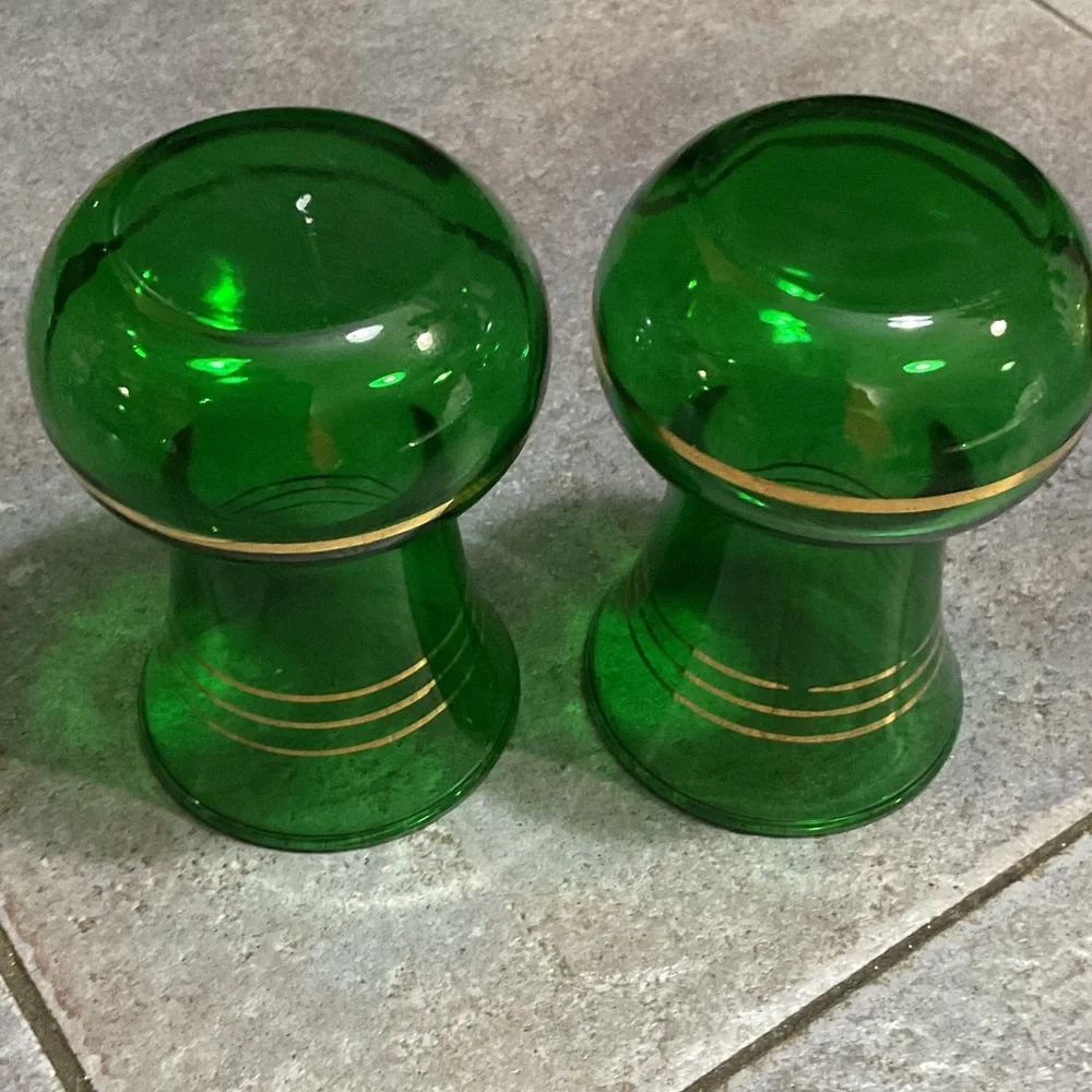 Elegant Green Glass Vases
